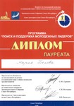 Лауреат программы «Поиск и поддержка молодежных лидеров» Лауреат программы «Поиск и поддержка молодежных лидеров»